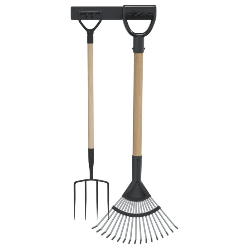 Suporte de parede p/ arrumação ferramentas de jardim aço preto vidaXL - 4