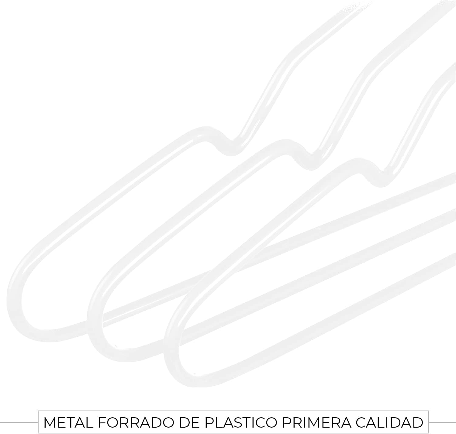 COM-FORT HOUSE | Percha Metal | Color Blanca | Antideslizantes y Resistentes | 24 Unidades - 3