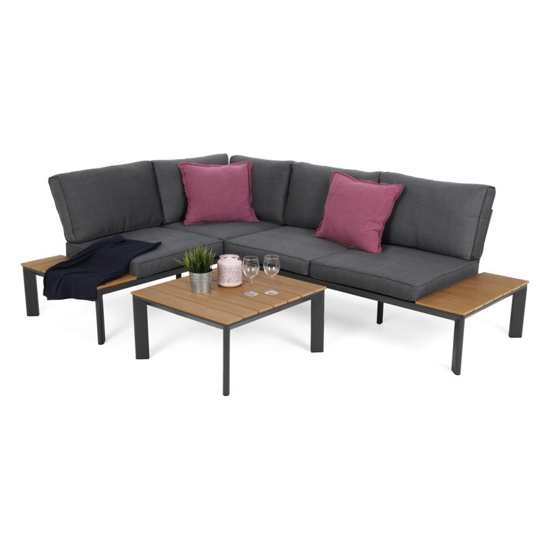 Narożnik ogrodowy aluminiowy Nicea Dark Grey / Grey