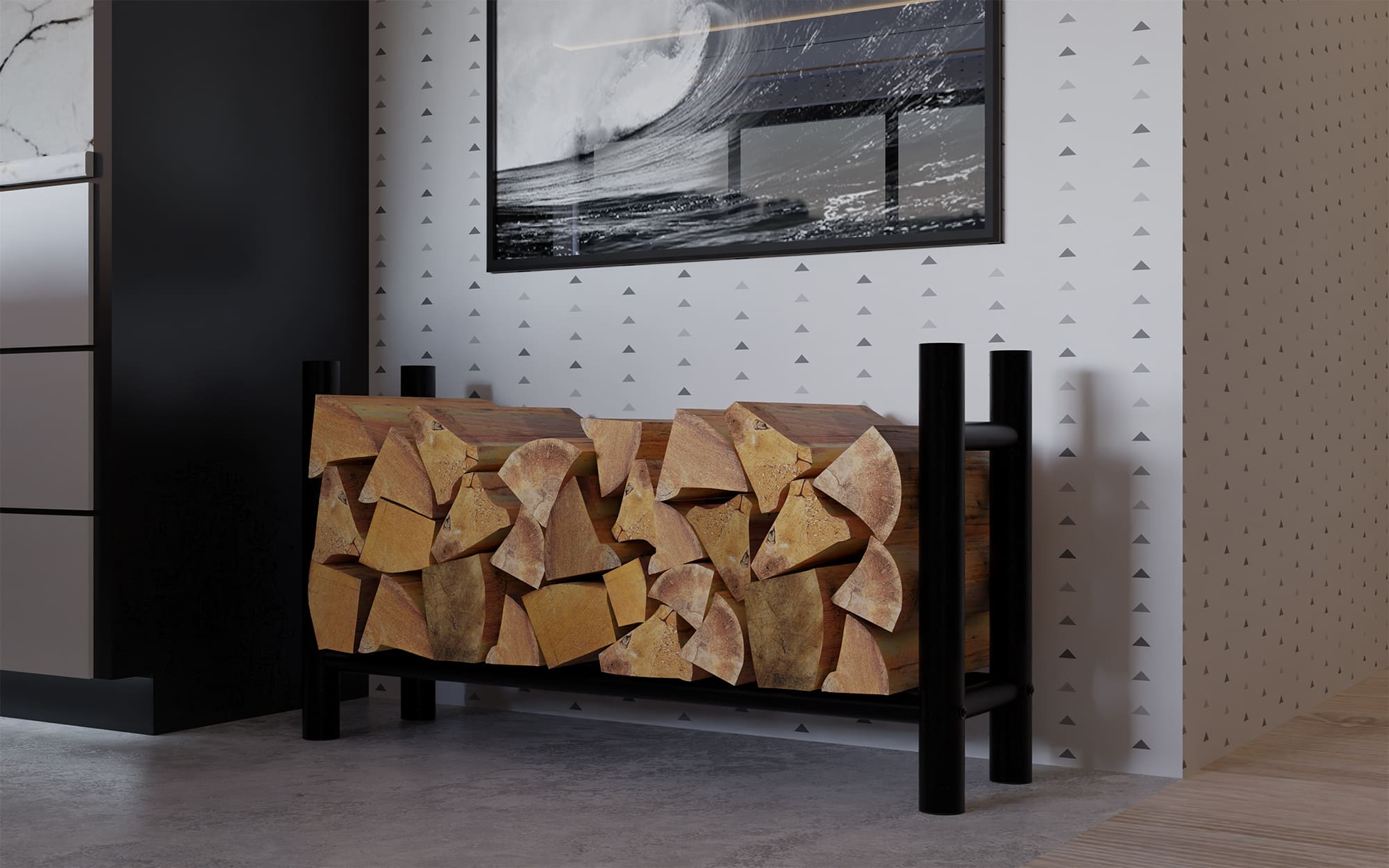 Porte-bûches Medya rond 30x100x60 cm - 2