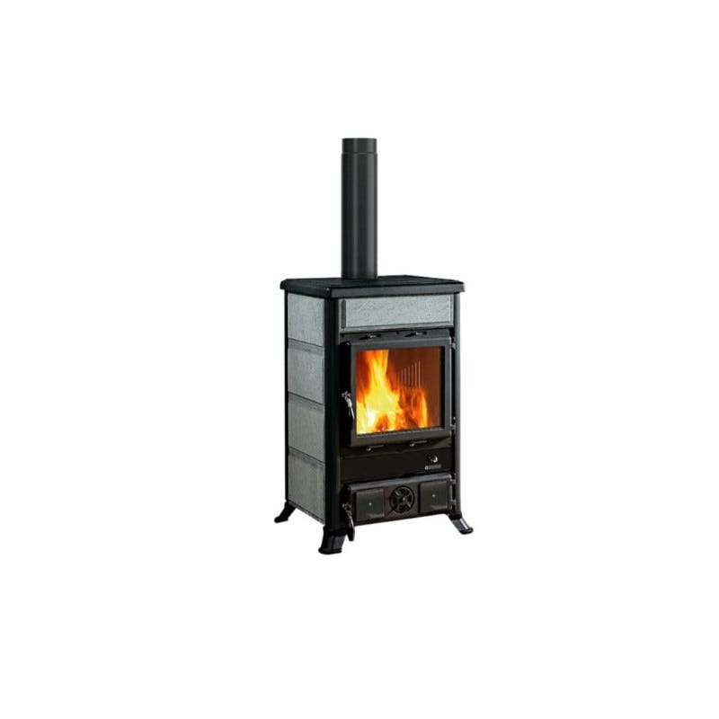 Estufa de leña – Rossella R1 5.0 Liberty revestimiento de piedra natural 58×59 h91 cm 9 kW – La Nordica