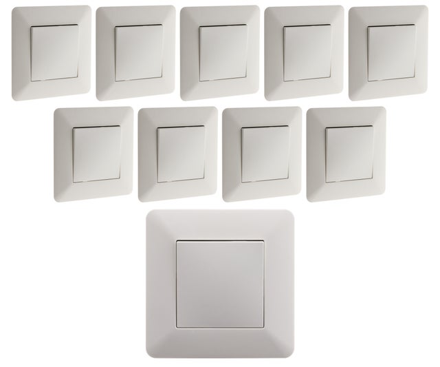 Lot de 10 interrupteurs va et vient blanc - Artezo - Zenitech