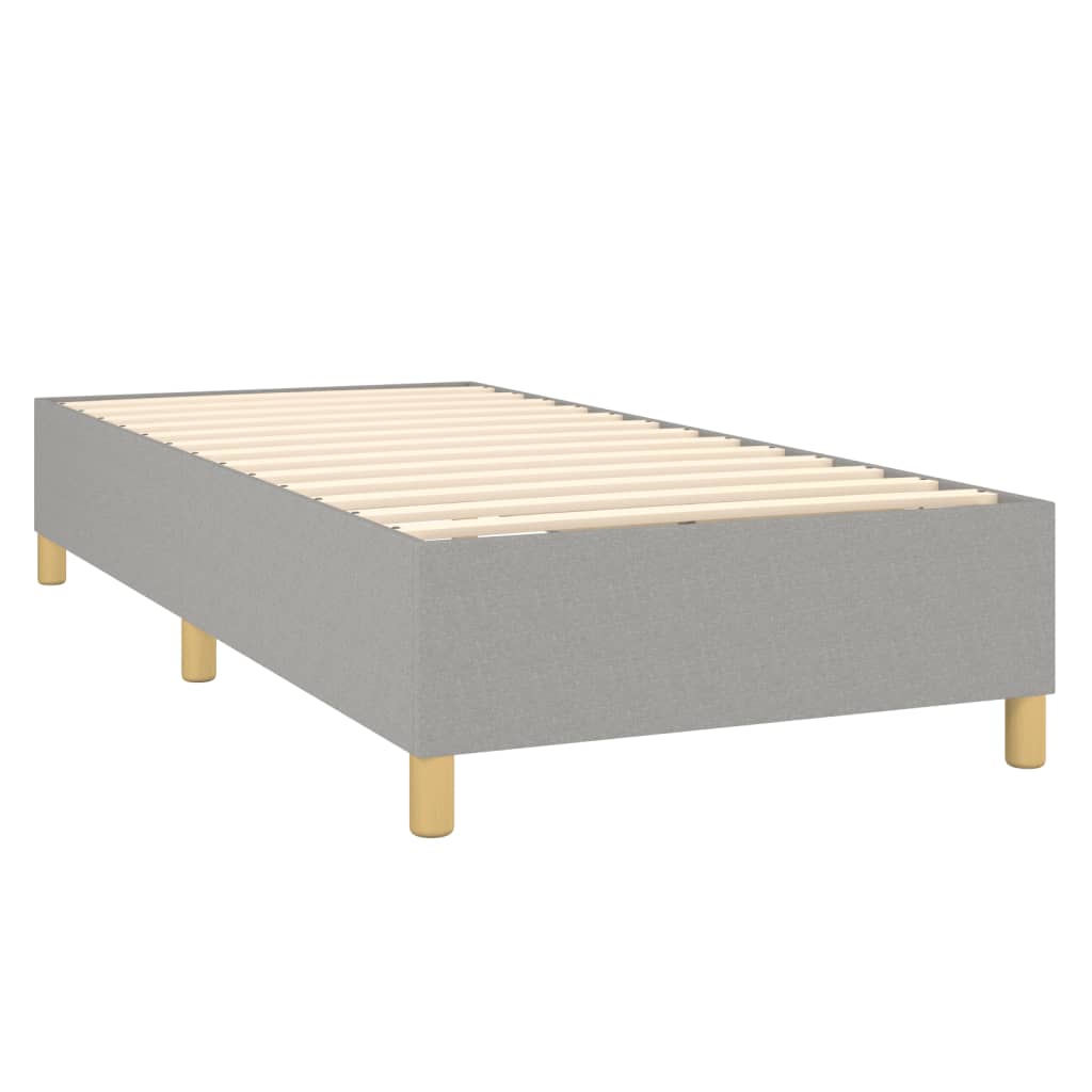 Cadre de lit à lattes en tissu gris clair, pour la chambre, 100 × 200 cm - 4