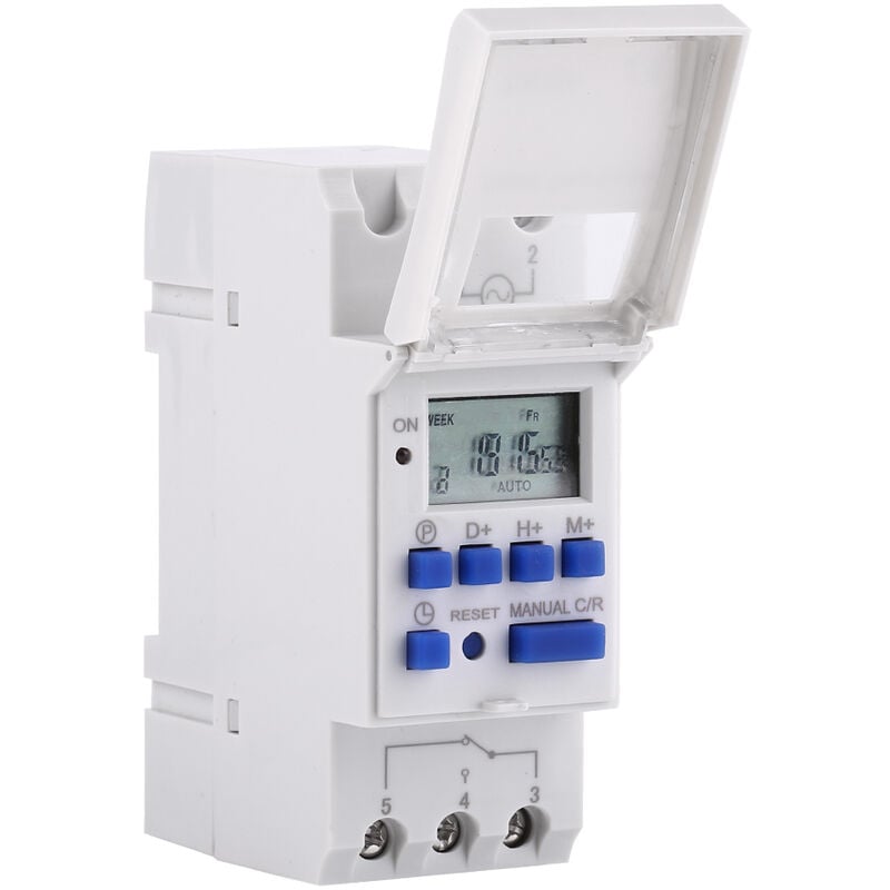 SJLERST Minuteur numérique LCD, AC 220V Minuterie Montée sur Rail, 16 ...