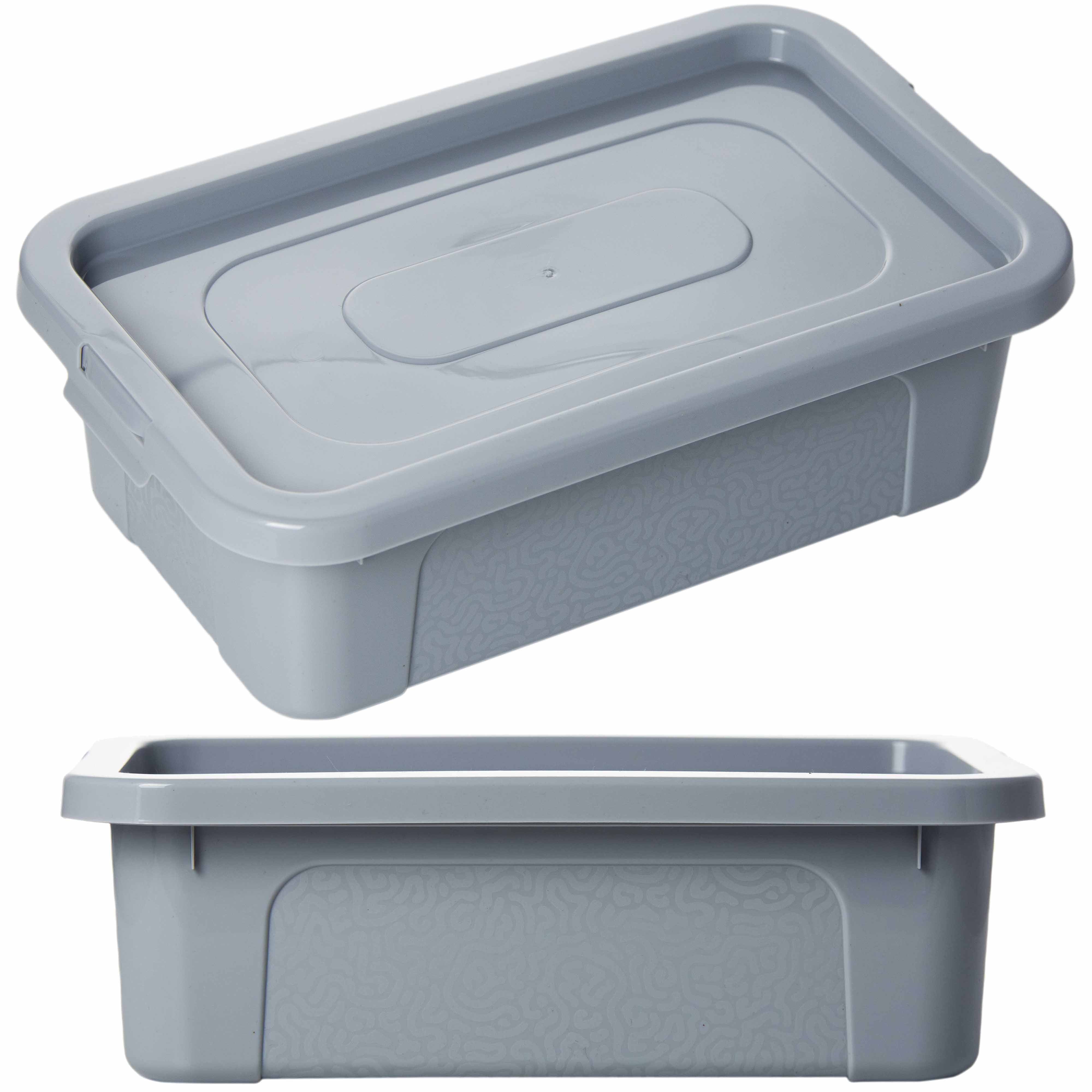 Pojemnik Pudło Plastikowe Pojemniki Z Pokrywą MultiBox 33x20x10 cm, 4,5 L Szary