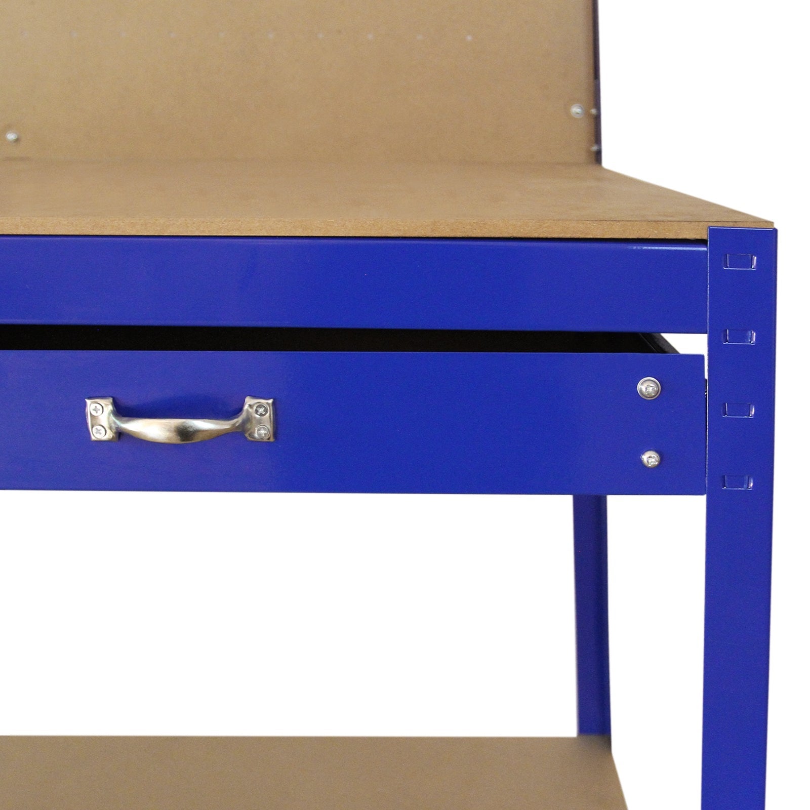 Établi de Travail en Acier Bleu Robuste & Panneau Perforé 120 x 60 cm Capacité de 370 kg Assemblage Facile Sans Boulons - 3