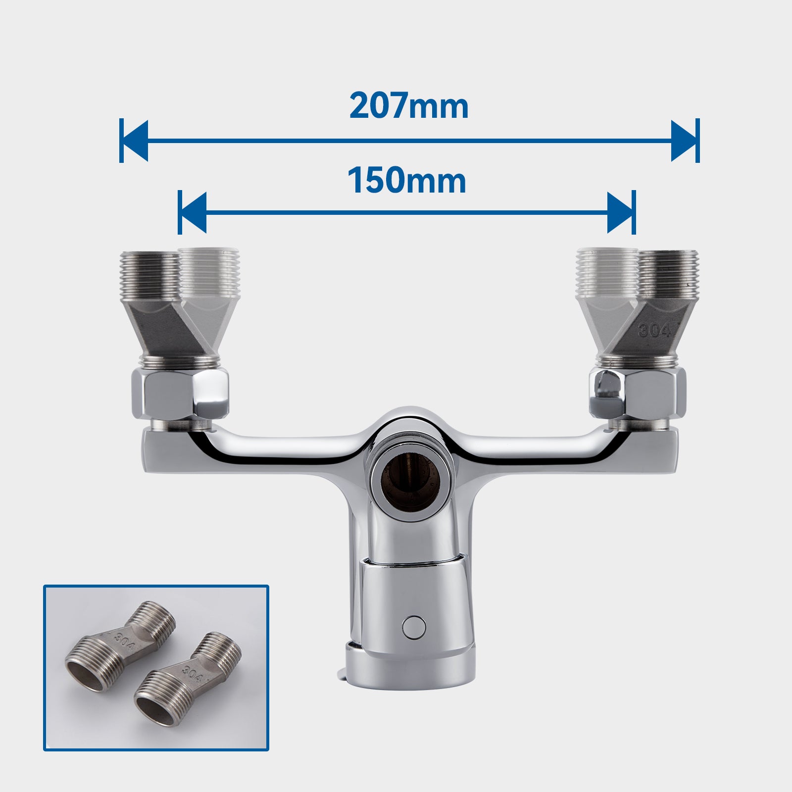 Columna Ducha Mecánica, AURALUM MAX Columna Ducha Cromada,Altura Ajustable 93-130cm para Baño,Mezclador Ducha con Ducha/Ducha - 9