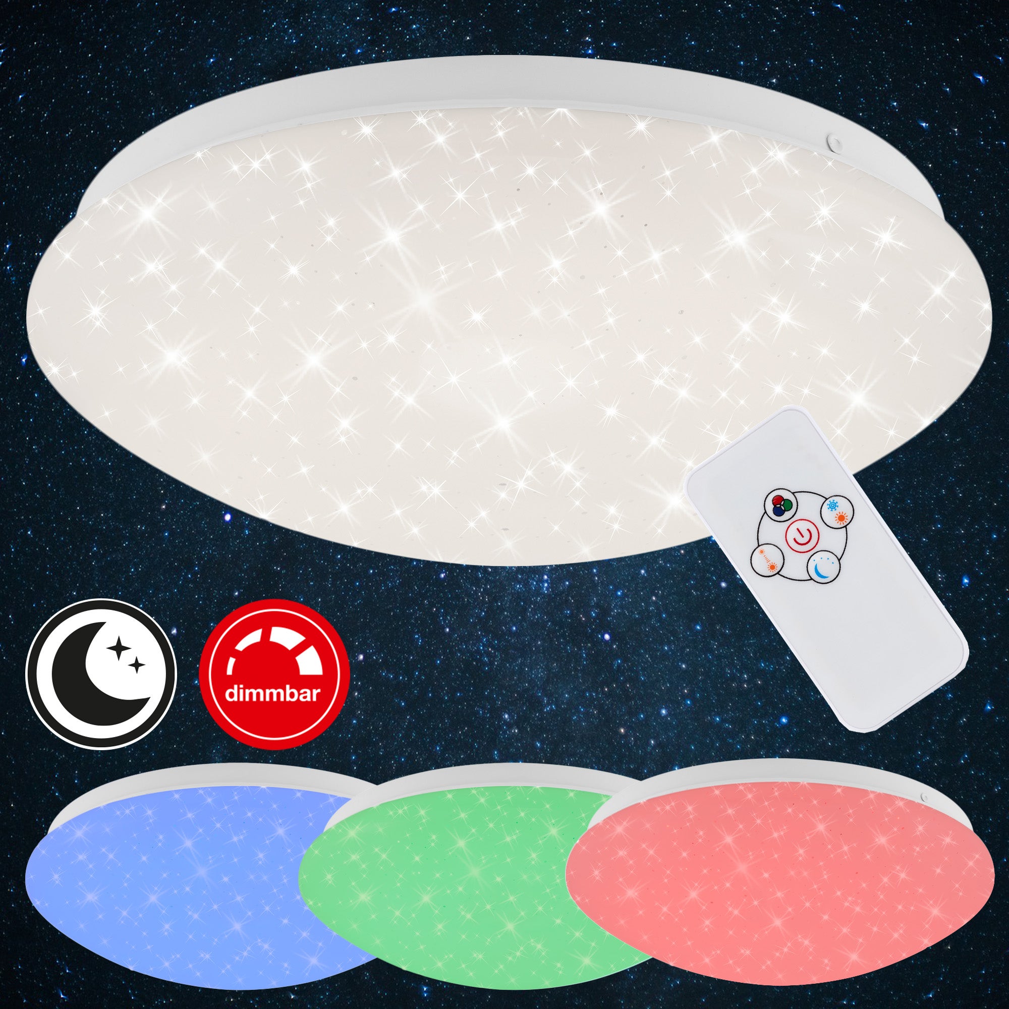 Plafonnier LED BRILONER LEUCHTEN MOON, 10 W, 700 lm, IP20, blanc, plastique-métal, intensité lumineuse variable, Ø 26 cm - 2