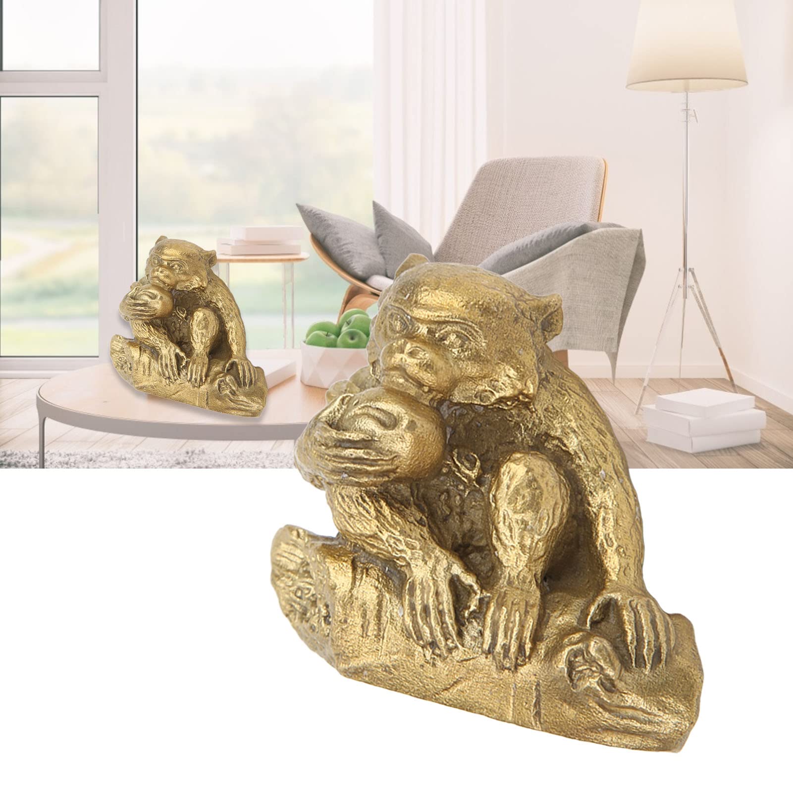 Statua Scimpanzé Da Giardino 37 Cm | Resistente Alle Intemperie | Decorazione Scimmia In Resina - 2