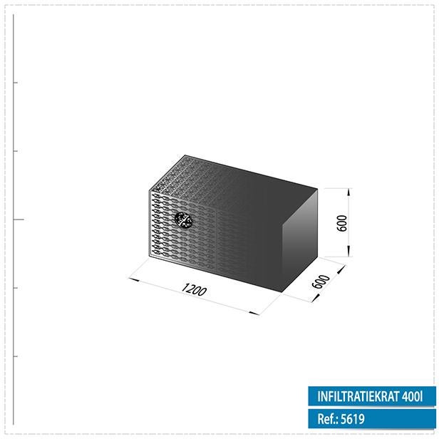 Caisse d'infiltration des eaux de pluie emballé 400L/GEOTEXTILE SG29/29+AANSL - 2
