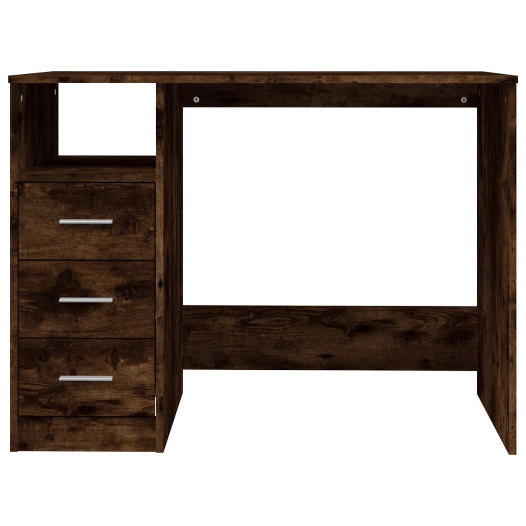 Bureau，Table de travail，Table d'étude avec tiroirs Chêne fumé 102x50x76 cm Bois d'ingénierie CWV11203 - 6