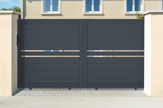Portail coulissant 4m CIMONE H.160 aluminium gris