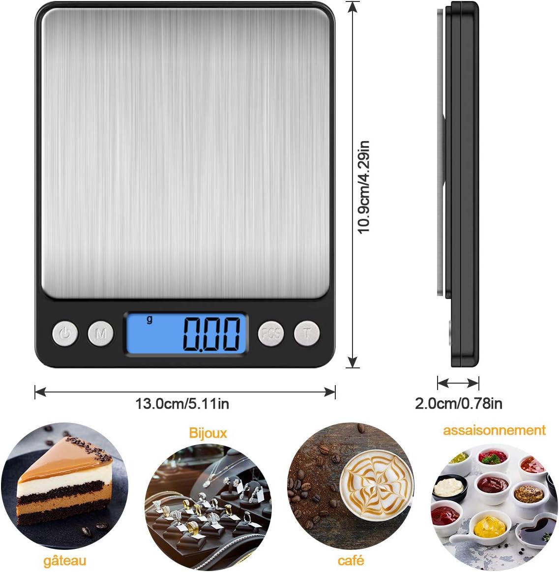 Balance de Cuisine 10kg/1g Electronique Haute Précision Domsique Aliment Grand Écran LCD pour Câteau/Tarte/Biscuit Professionnelle - 6