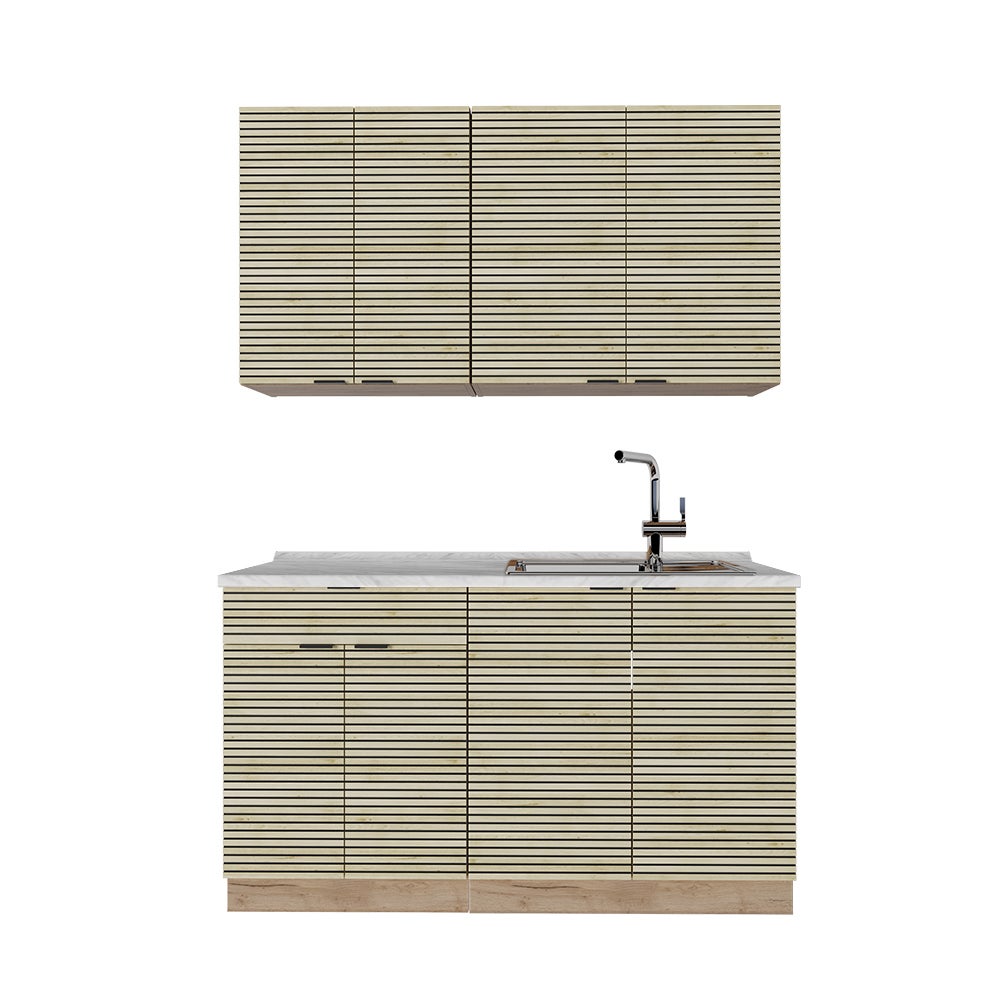 Vicco Pojedyncza kuchnia Fame-Line, Panel dębowy/dąb goldkraft, 140 cm , BP Dąb