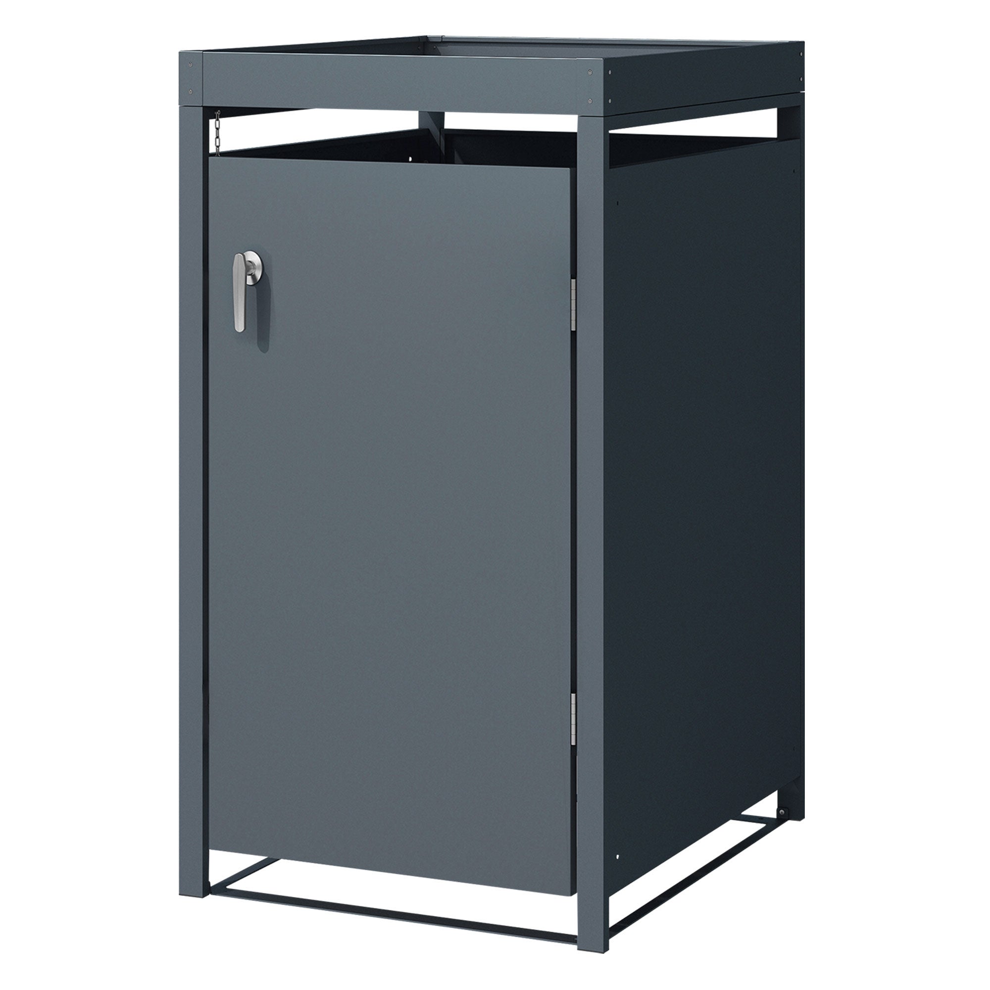 ML-Design pojemnik na śmieci z daszkiem na 1 pojemnik 240 L 68x80x124 cm antracyt stalowy odporny na warunki atmosferyczne zamykany z drzwiczkami