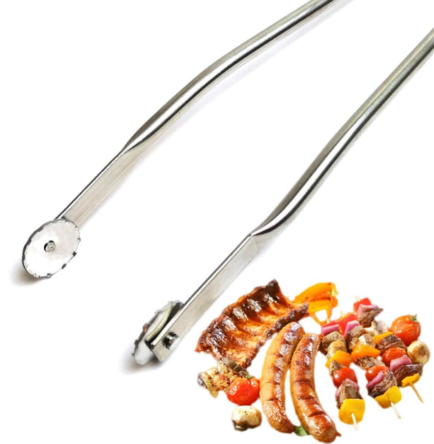 Pince Barbecue INOX à roulettes - 30cm - pour Cuisine, Barbecue et plancha - Qualité Professionnelle - Fabriqué en France - 4
