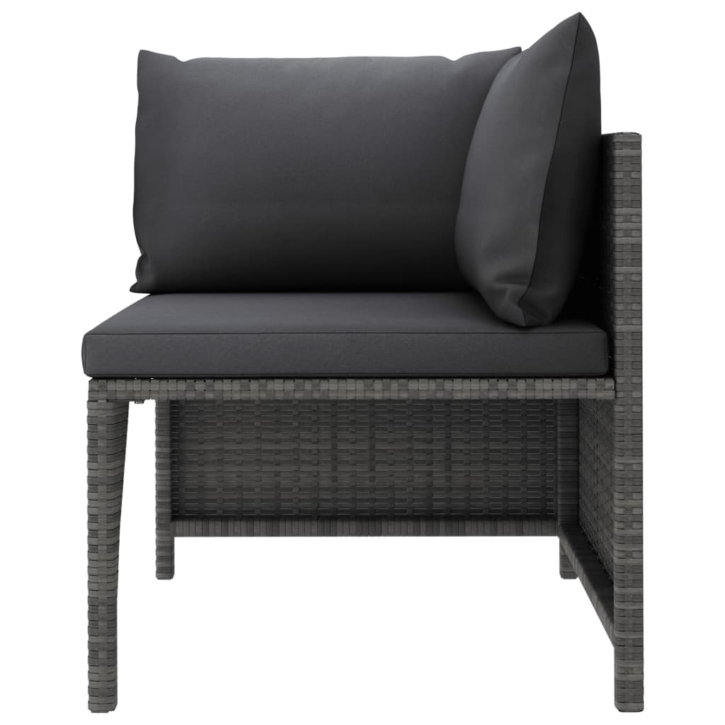 Maison Exclusive - Divano da Giardino a 2 Posti con Cuscini in Polyrattan Grigio - 3