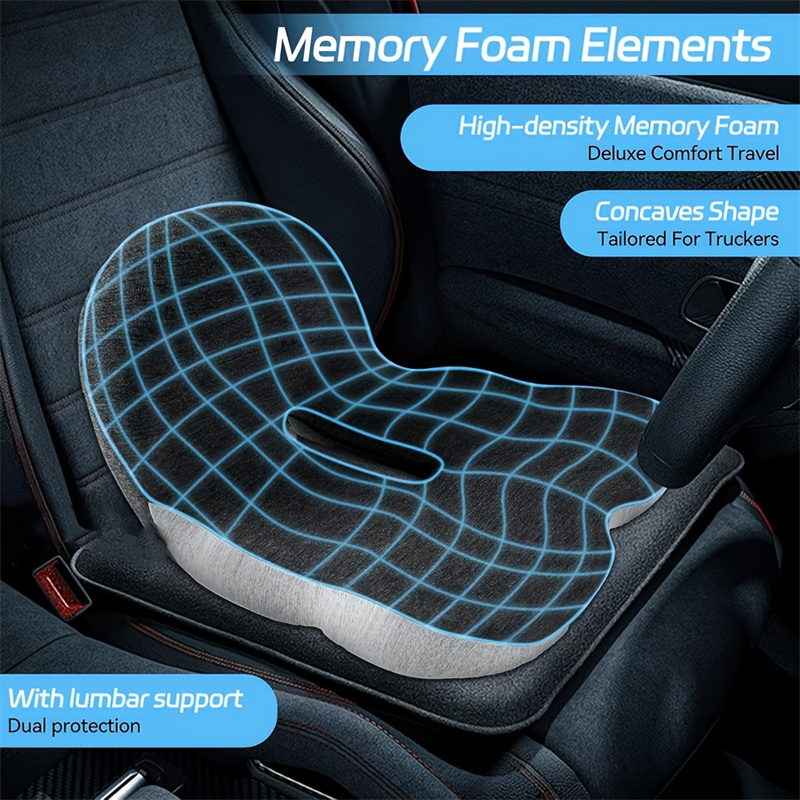 SLEEPAWAY - Cuscino Lombare Supporto Schiena Memory Foam Soft Dolore Relief Ergonomico Regolabile per Sedia Ufficio, Auto, Ortopedico, Casa, Sedie a rotelle, Divano (Nero) - MADE IN ITALY