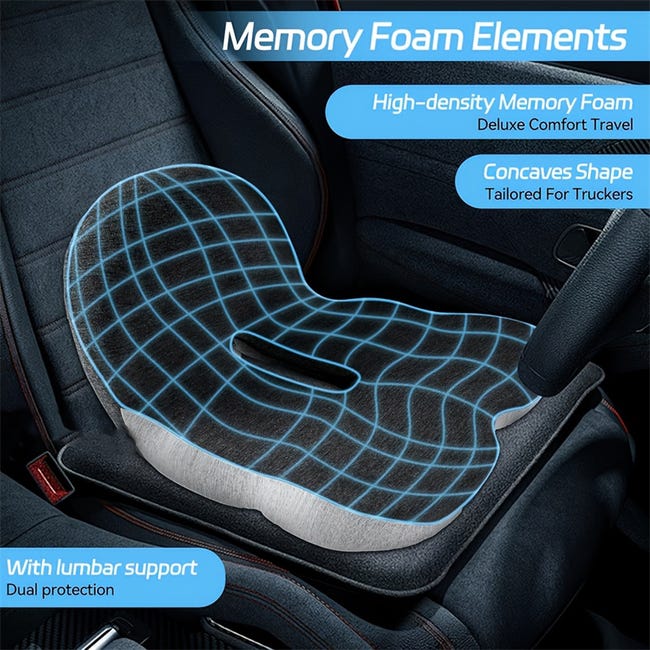 SLEEPAWAY - Cuscino Lombare Supporto Schiena Memory Foam Soft Dolore Relief Ergonomico Regolabile per Sedia Ufficio, Auto, Ortopedico, Casa, Sedie a rotelle, Divano (Nero) - MADE IN ITALY SLEEPAWAY - Cuscino Lombare Supporto Schiena Memory Foam Soft Dolore Relief Ergonomico Regolabile per Sedia Ufficio, Auto, Ortopedico, Casa, Sedie a rotelle, Divano (Nero) - MADE IN ITALY
