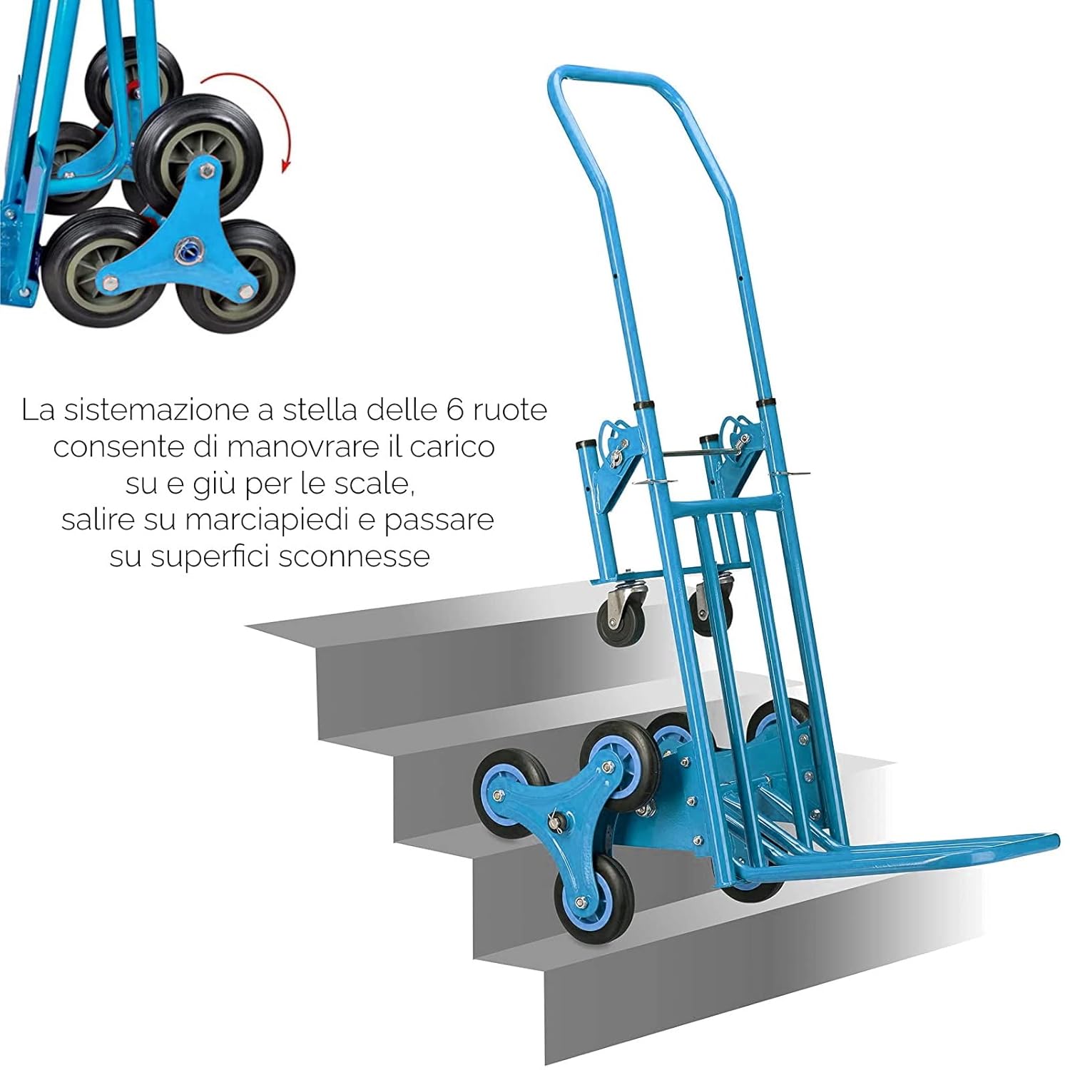 Chariot d'escalier avec 8 Roues, portée Max 200 kg, Chariot Porte-Colis Pliable - 5