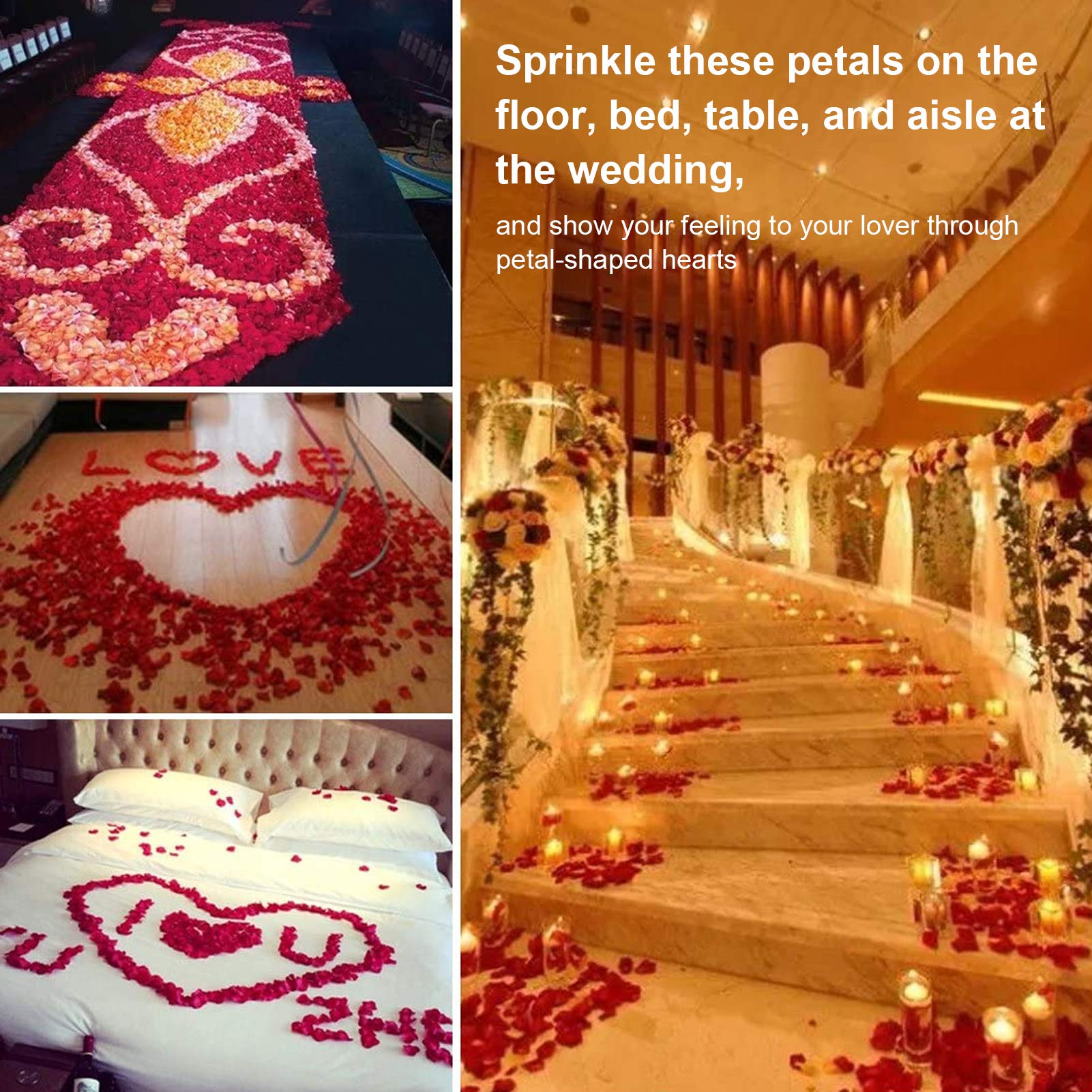10 sacos de pétalas de rosa artificiais, decoração de casamento para dia dos namorados, pétalas de flo - 4
