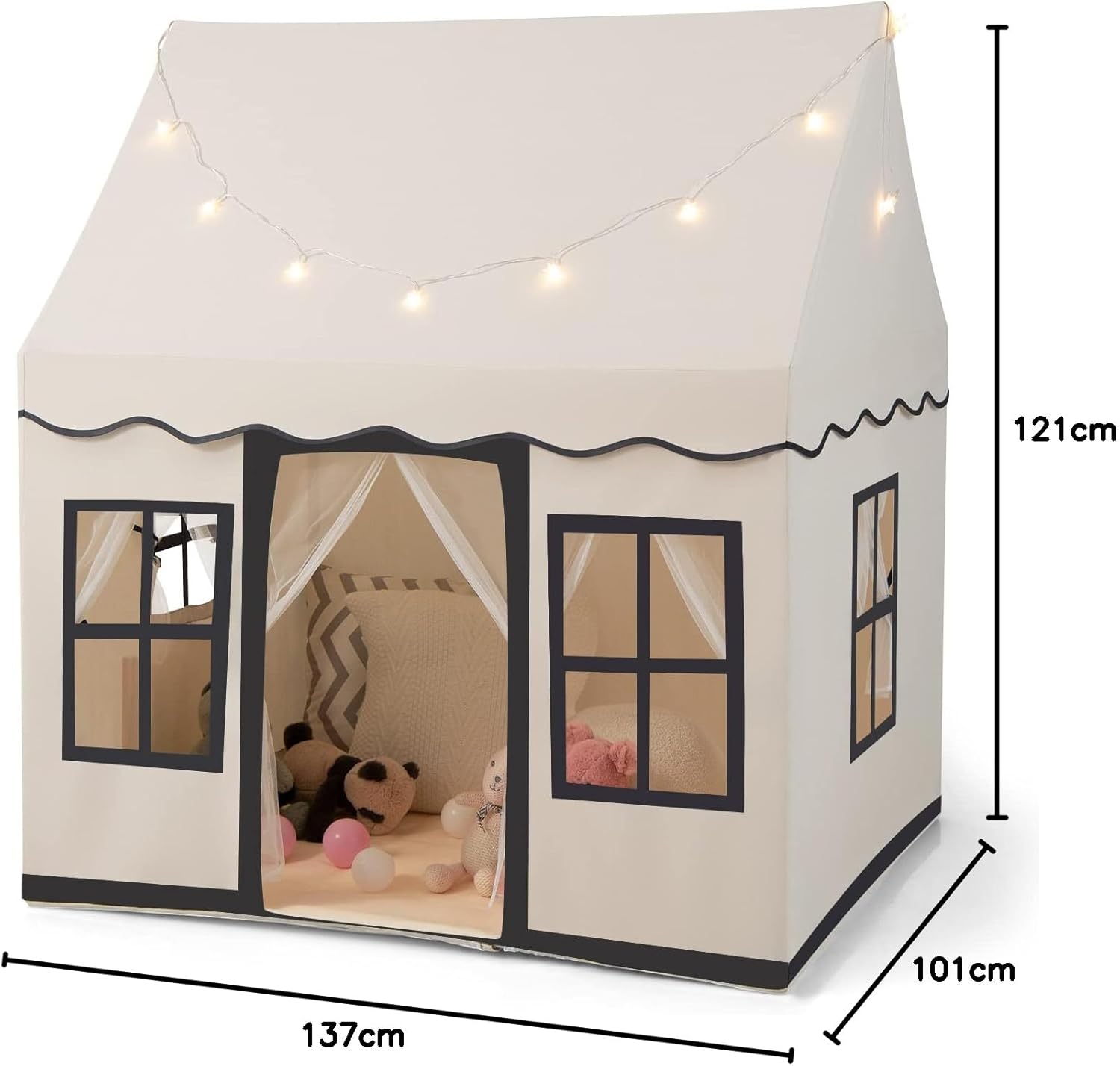 Tente de Jeu maisonnette Enfant - SWAREY - Château de Princesse - Pliable - Intérieur Extérieur