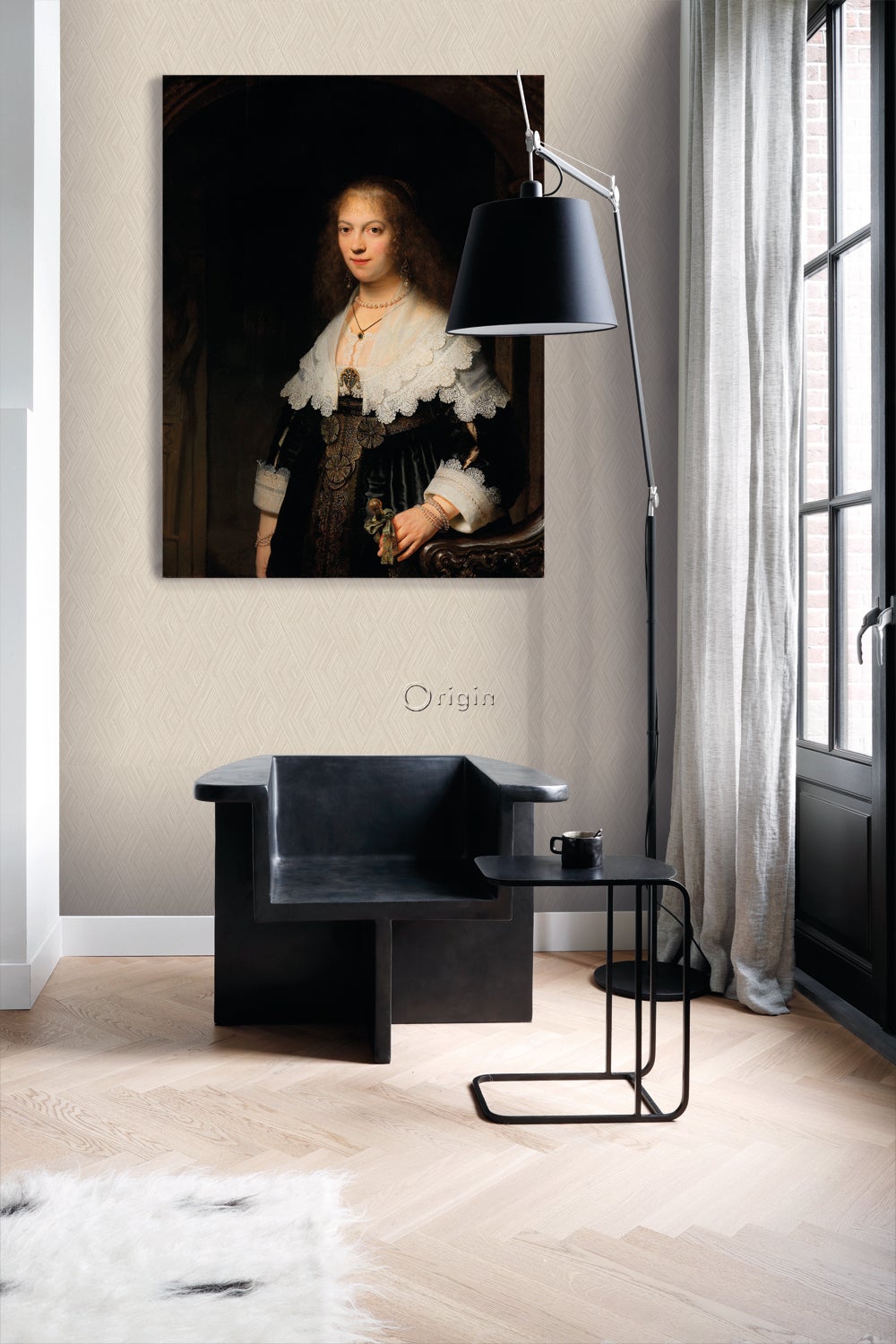 Tapeta graficzny motyw 3D piaskowego beżu - 53 cm x 10.05 m - ORIGIN - 5
