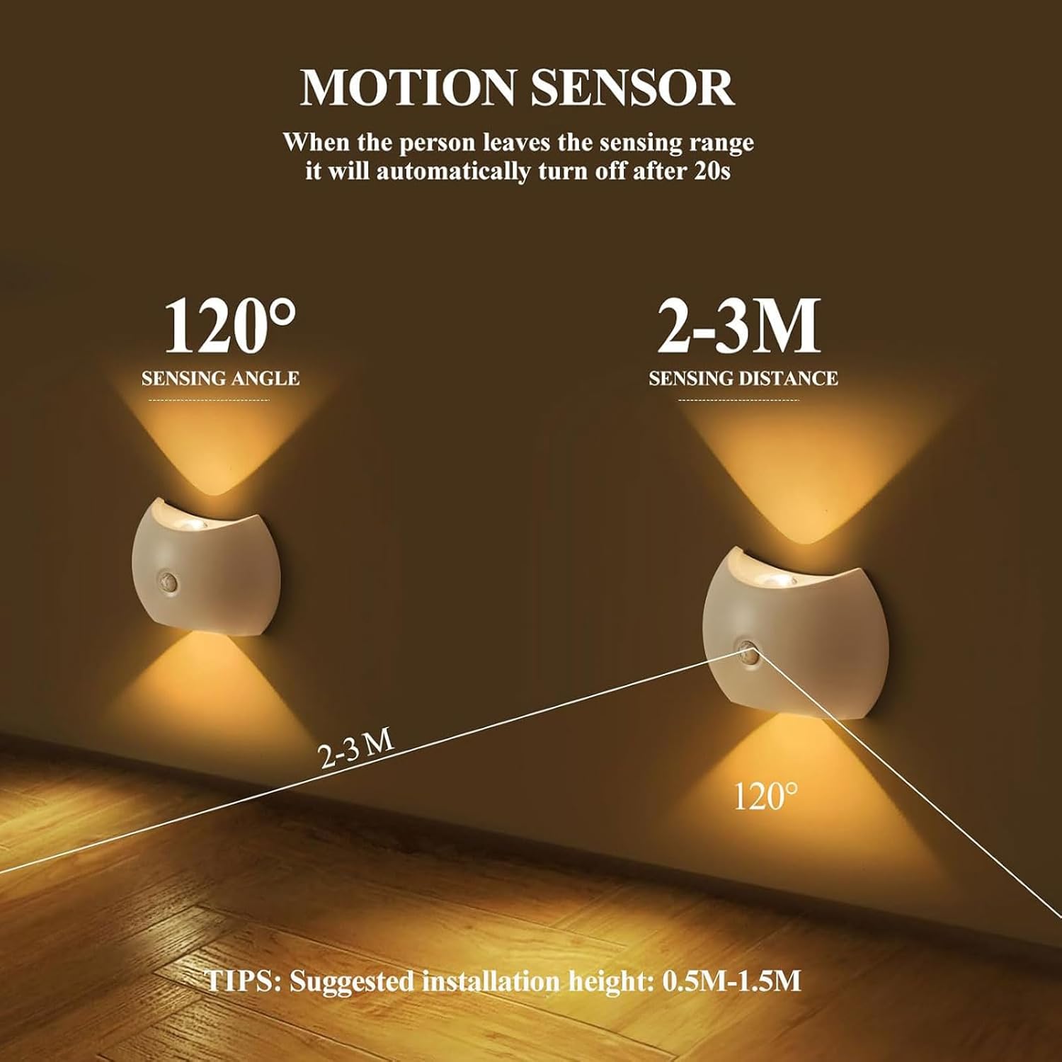 Lot2Lumière De Capteur De Mouvement Avec Batterie Rechargeable, 1200 Mah Mordern Dimmable Touch Control 3 Niveaux De Luminosité, Pour Le Salon Chambre - 3