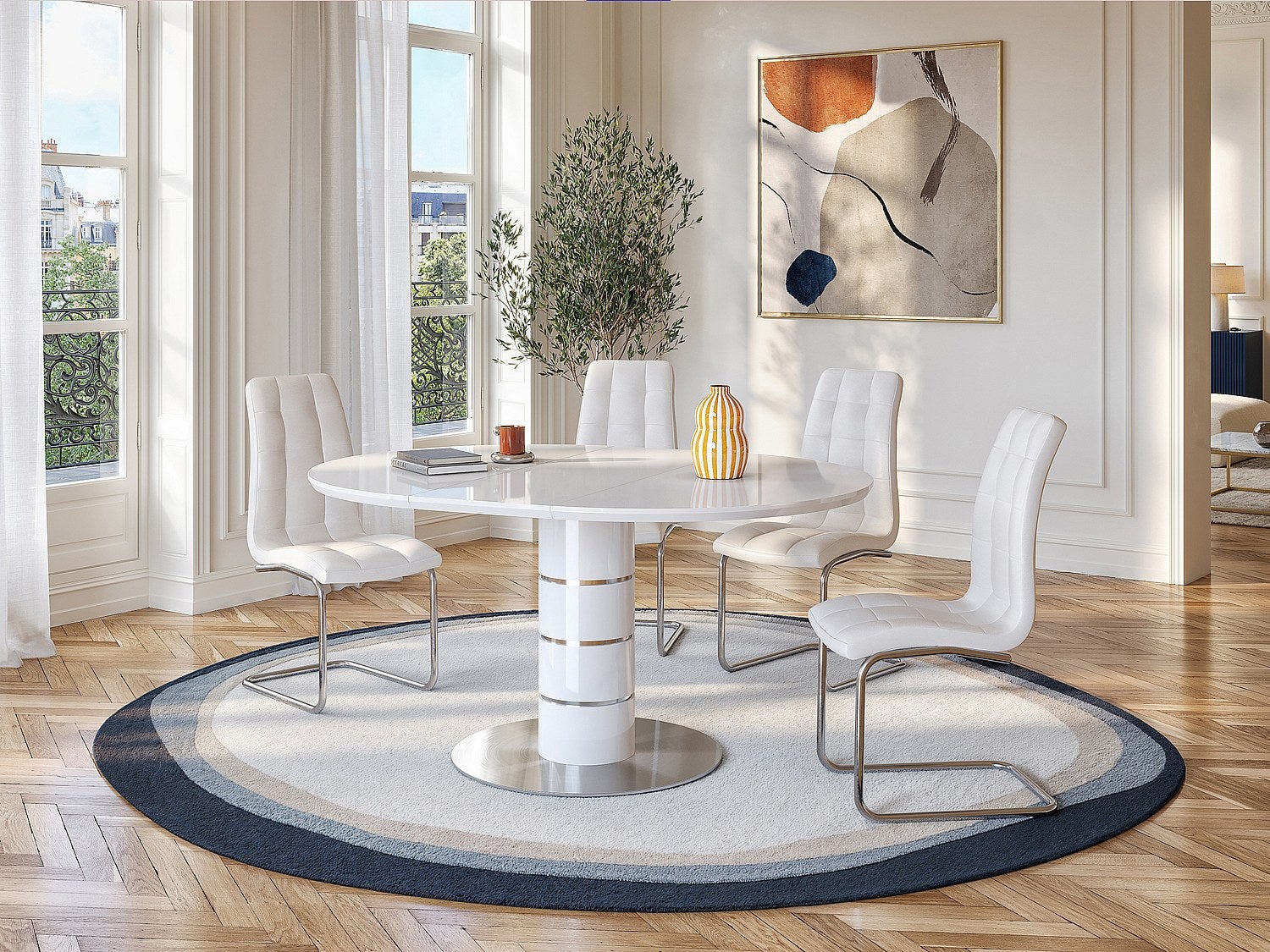 Zestaw 2 krzeseł NADYA – skóra syntetyczna – kolor biały