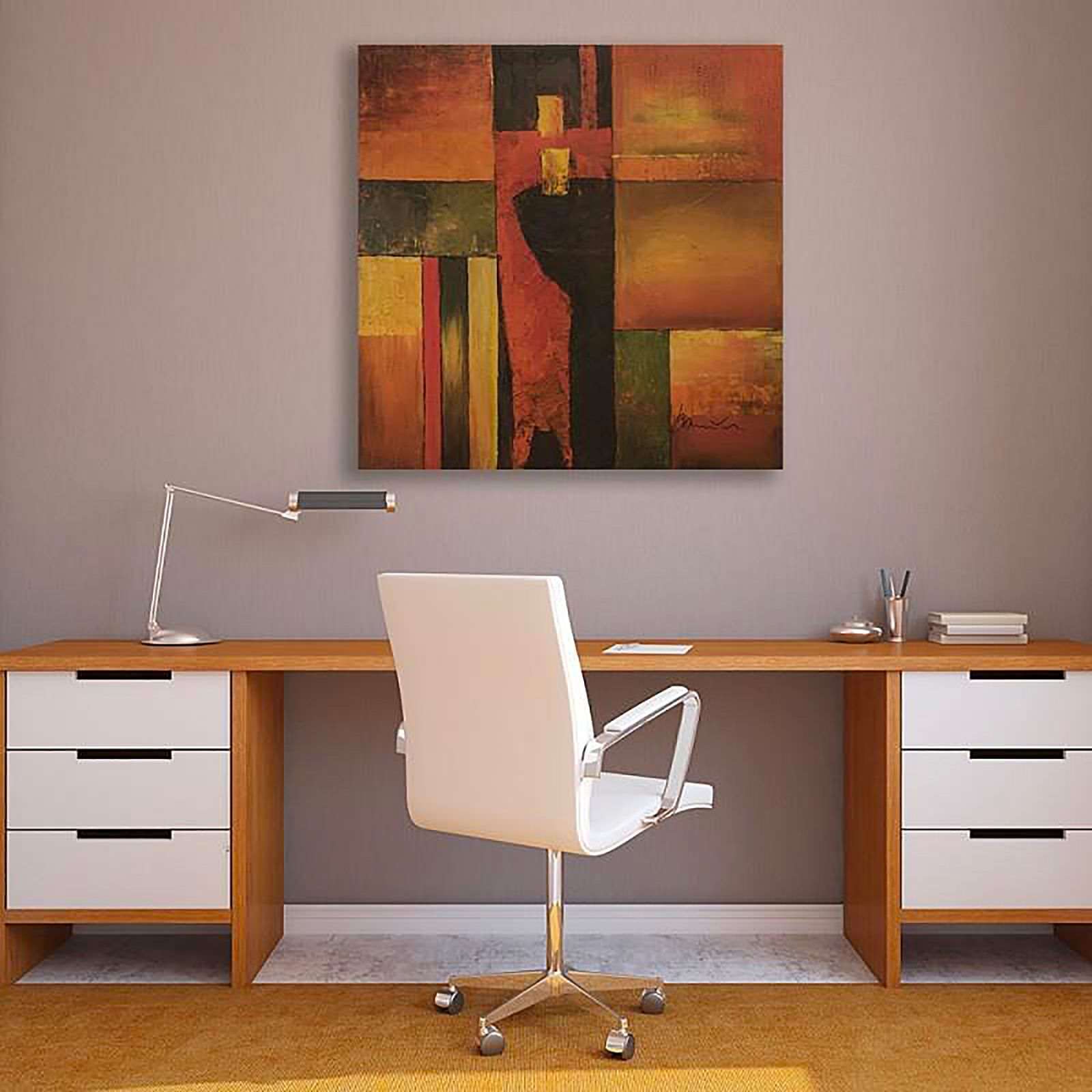 Tableau bois abstrait 66a - 40 x 40 cm - 2