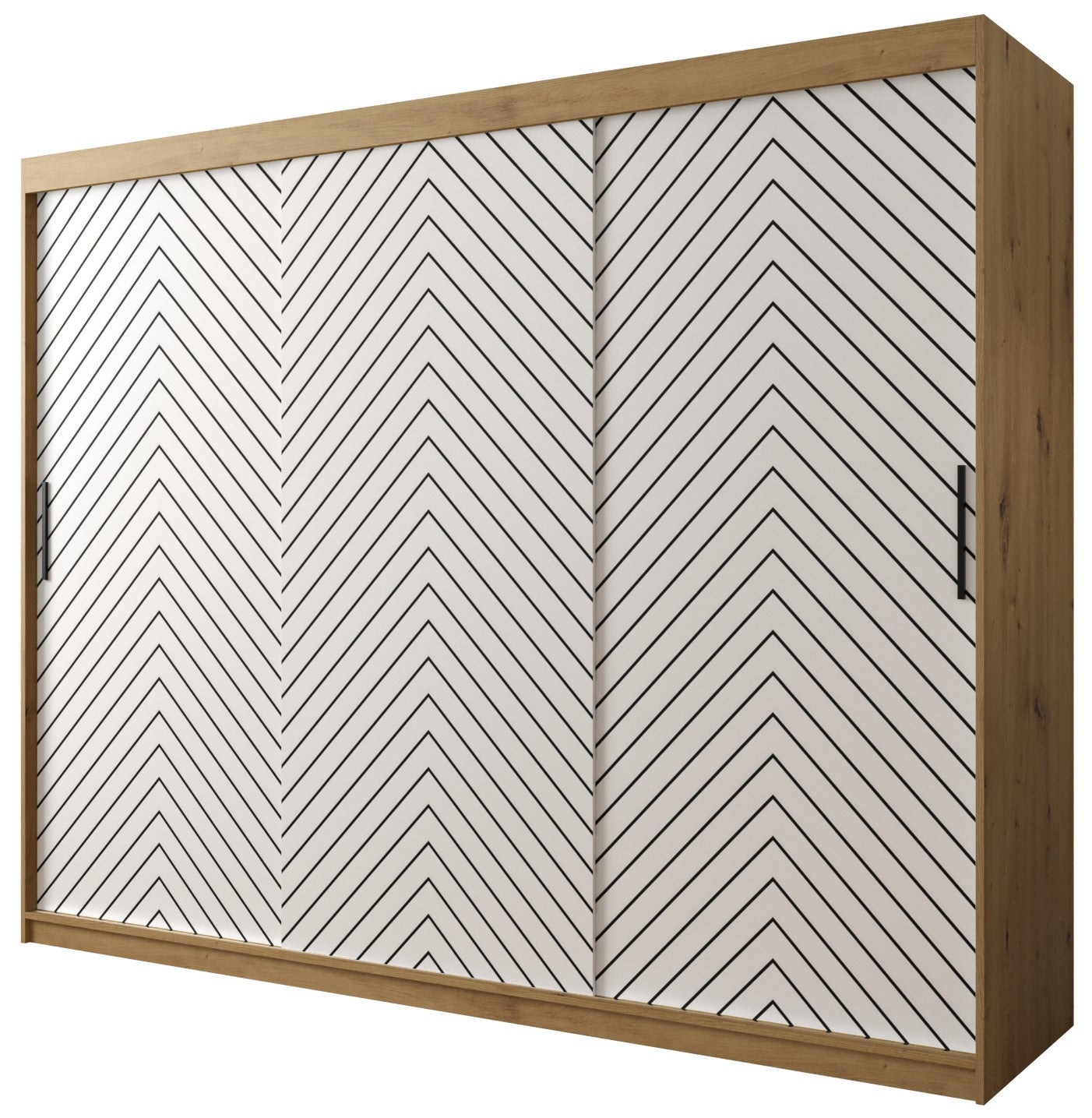 Szafa przesuwna garderoba JODEŁKA 1 250 x 62 x 200 cm Artisan + Biały - Abiks Meble
