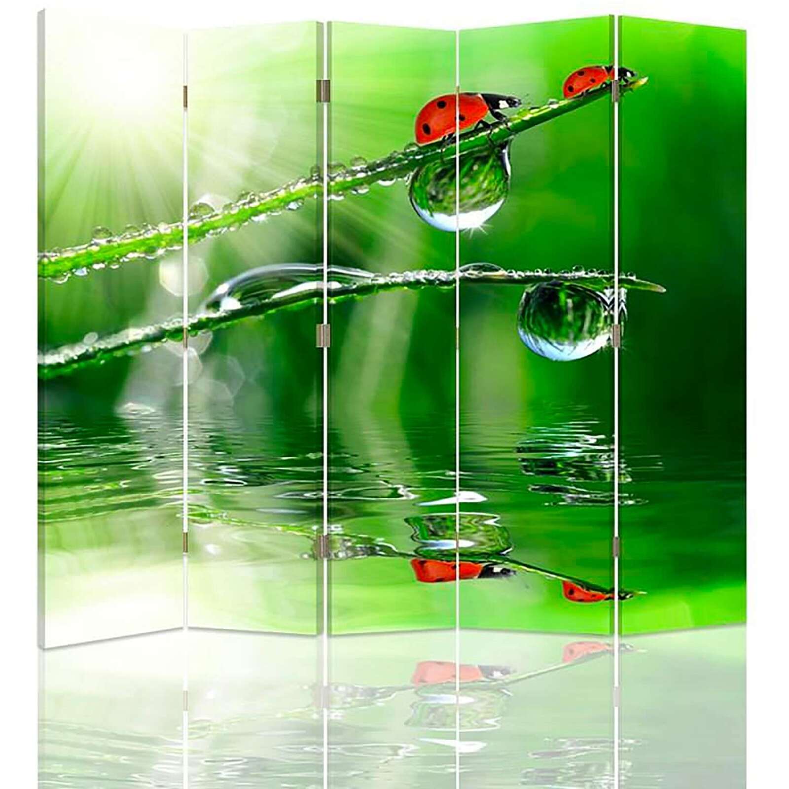 Tableau Sur Toile Encadré - Papillon Pastel Avec Goutte De Rosée, Art Mural Vert Et Doux