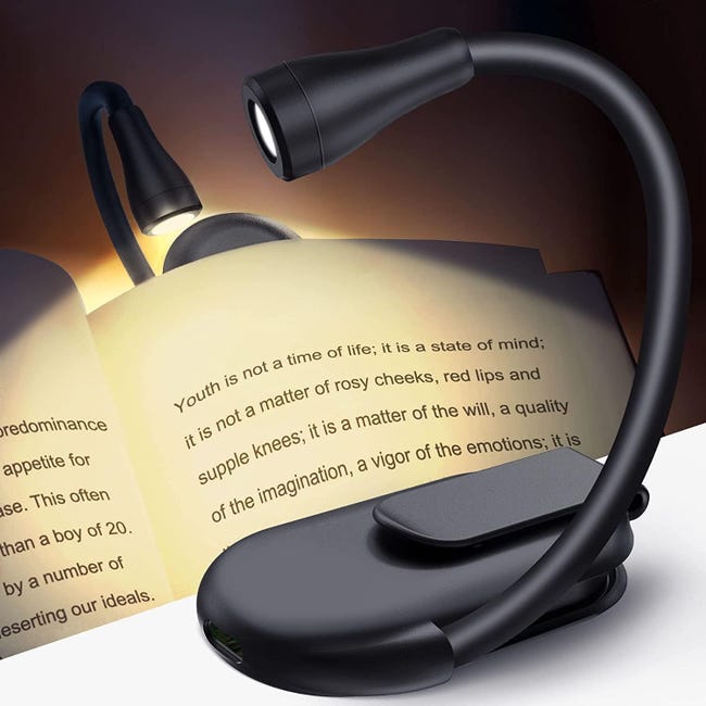 Luci da libro Luce da lettura a clip, libro da lettura portatile dimmerabile a LED Luce da collo pieghevole a 360 gradi Lampada a clip flessibile USB ricaricabile per viaggi in Luci da libro Luce da lettura a clip, libro da lettura portatile dimmerabile a LED Luce da collo pieghevole a 360 gradi Lampada a clip flessibile USB ricaricabile per viaggi in
