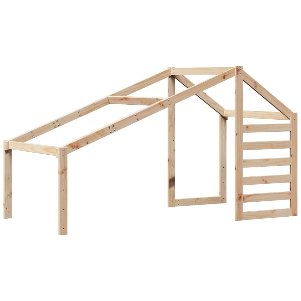 Lit haut avec toit 75x190 cm bois de pin massif - 8