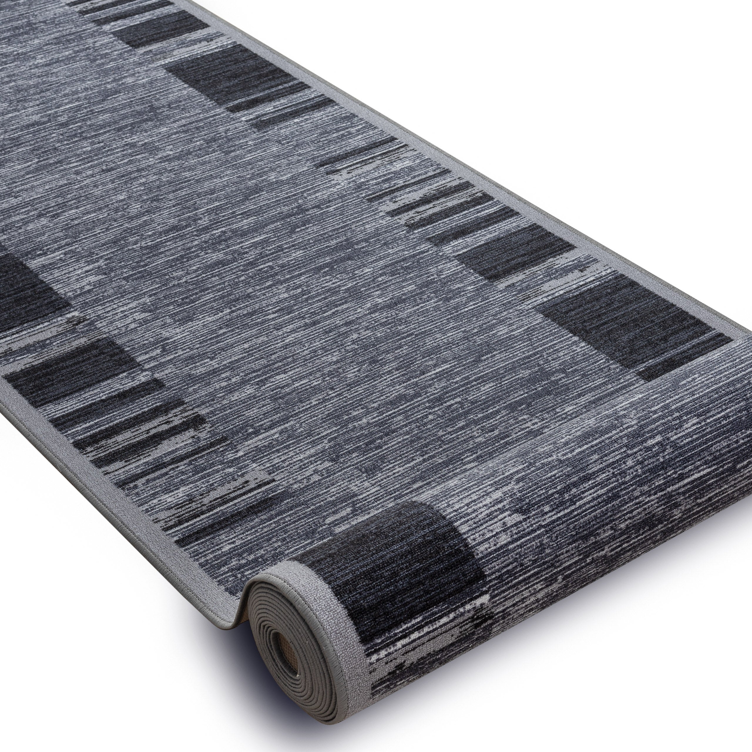 Alfombra de pasillo con refuerzo de goma ADAGIO gris 133x320 cm - 2