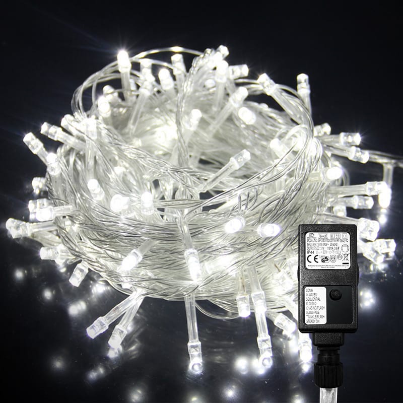 Luci natalizie da esterno a LED da 10 m, 300 luci, 8 modalità, IP44 impermeabili, colorate | Leroy Merlin Luci natalizie da esterno a LED da 10 m, 300 luci, 8 modalità, IP44 impermeabili, colorate | Leroy Merlin