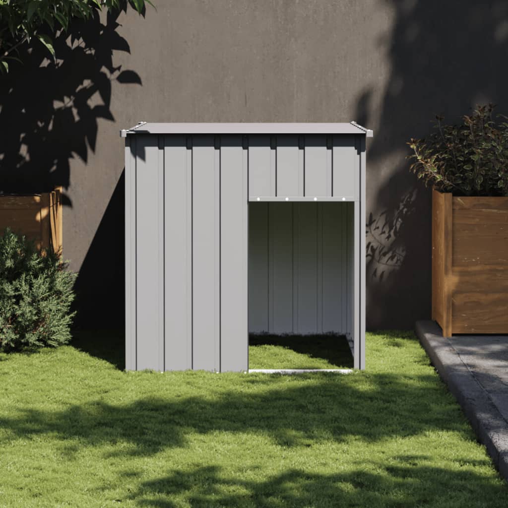 vidaXL Chenil d'extérieur pour chiens avec toit argenté 2x6x2,5 m