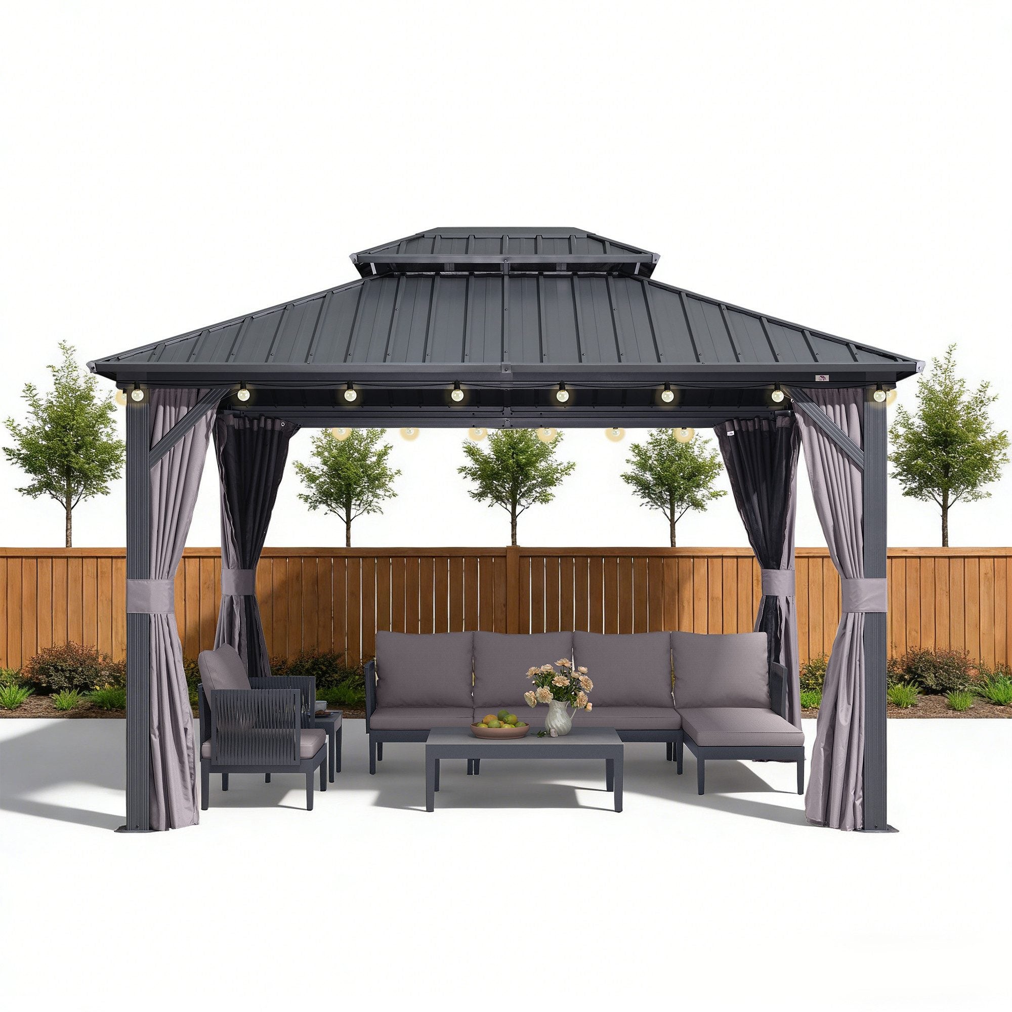 Purple Leaf Gazebo De Jardin Extérieur Modèle Basique 3 x 3,65 m, Cadre ...