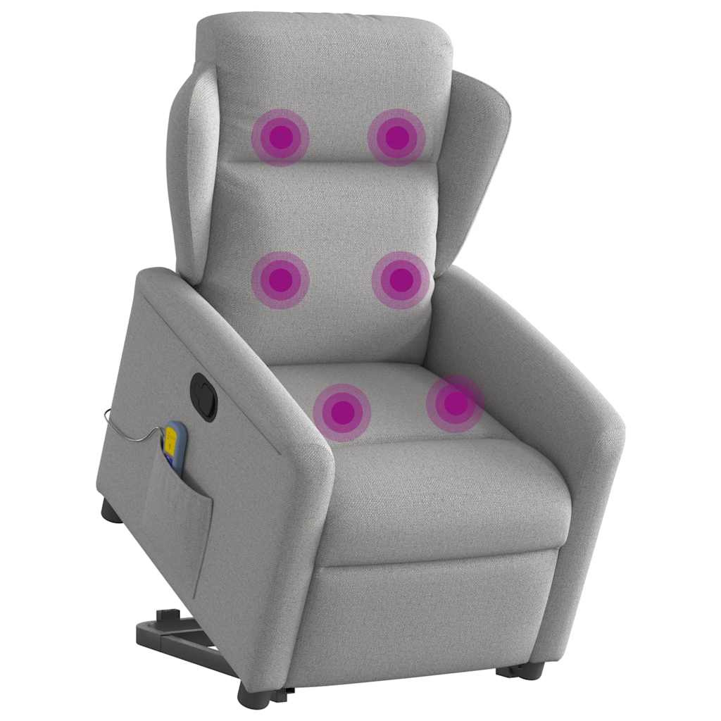 Fauteuil de massage | Fauteuil de relaxation | Chaise de relaxation inclinable gris nuage tissu CFW572507 - 3