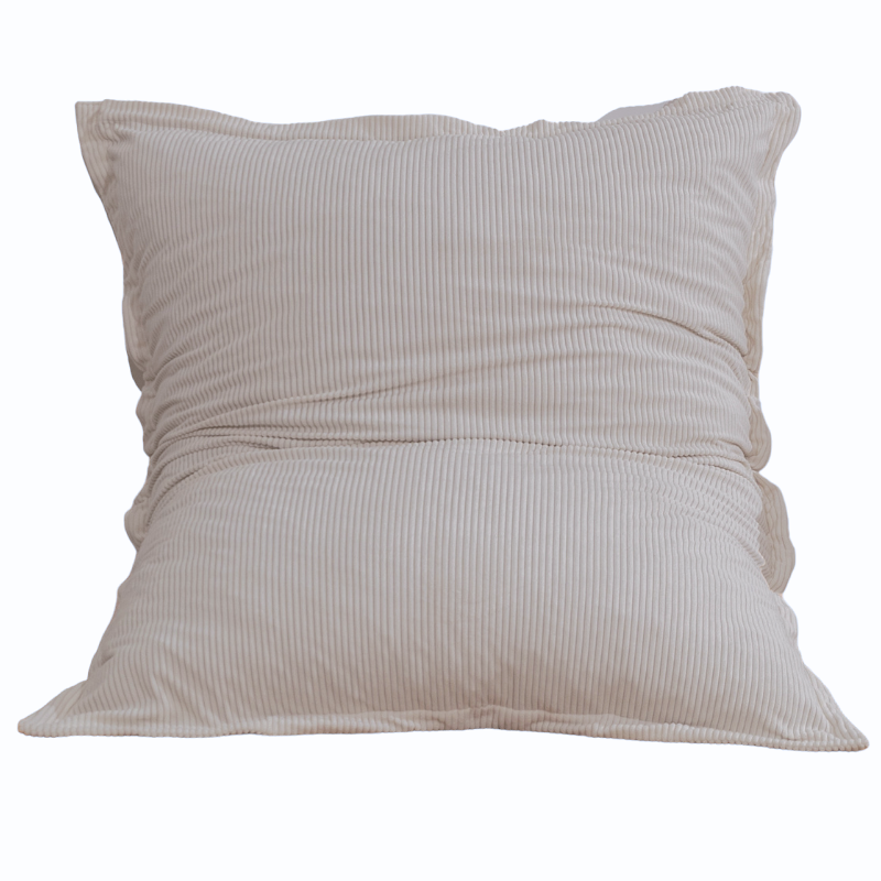 Pouf velours côtelé déhoussable BANANAIR 180 x 140 cm gris clair - 8