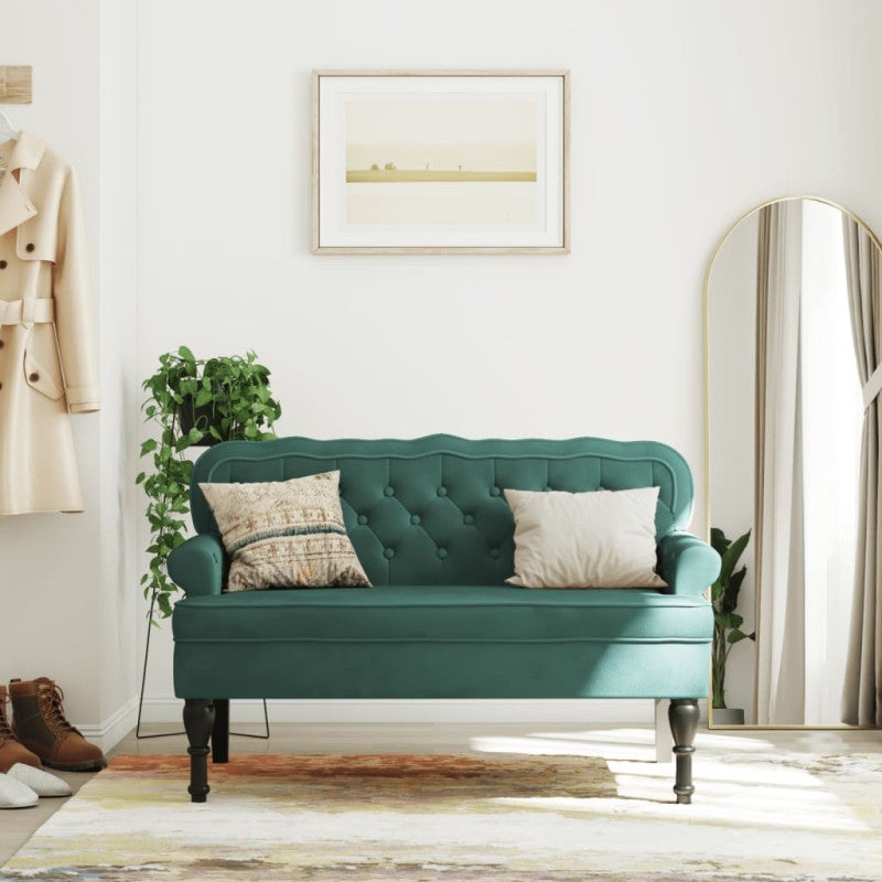Panca contenitore di lusso blu, velluto poliestere con braccioli 107x42x65 cm – panca imbottita per soggiorno e ingresso | Leroy Merlin