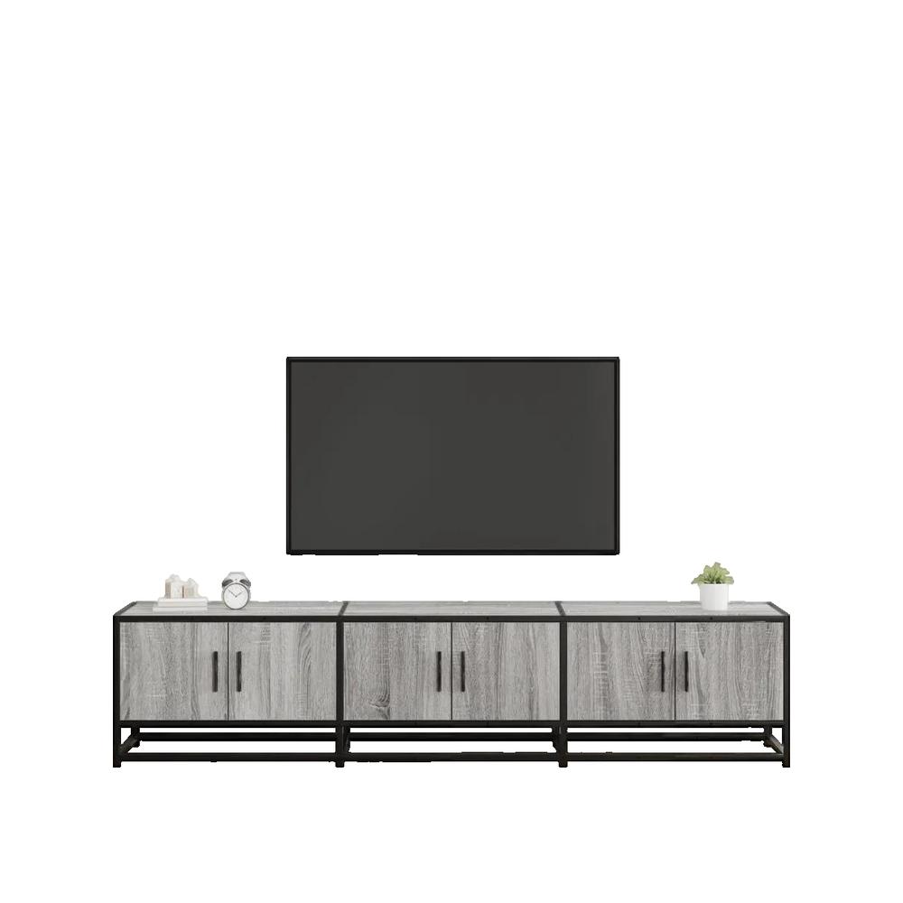 vidaXL Meuble TV sonoma gris 180x35x41 cm bois d'ingénierie - 3
