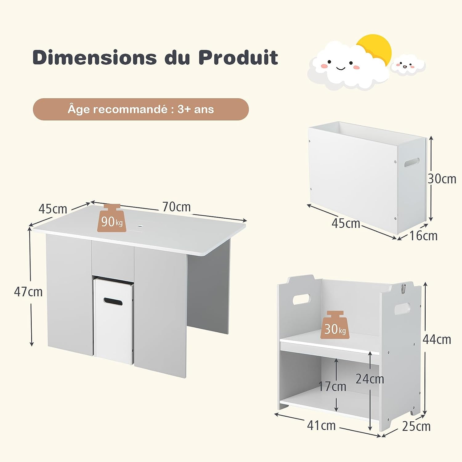 Set di Tavolo e Sedie per Bambini 4 in 1, Tavolo di Attività per Bambini con 2 Sedie Impilabili Coperchio Rimovibile e Contenitore, per Impara - 5