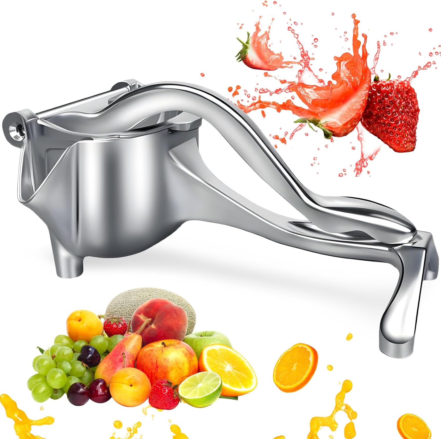 Spremiagrumi Manuale In Lega Di Alluminio Con Leva, 6 Sacchetti Filtro Inclusi, Per Arance, Limoni E Melograni, Ergonomico, Non Lavabile In Lavastoviglie