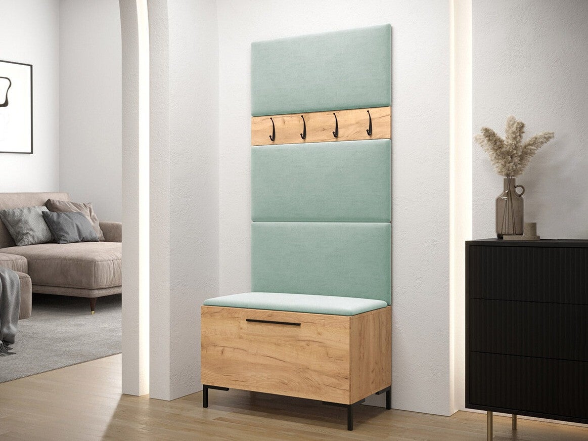 Conjunto para corredor Tivsoa 102, 196x84x46cm, Craft carvalho, Tecido, Placa de aglomerado laminado, Montado nas parede, Colocado - 2