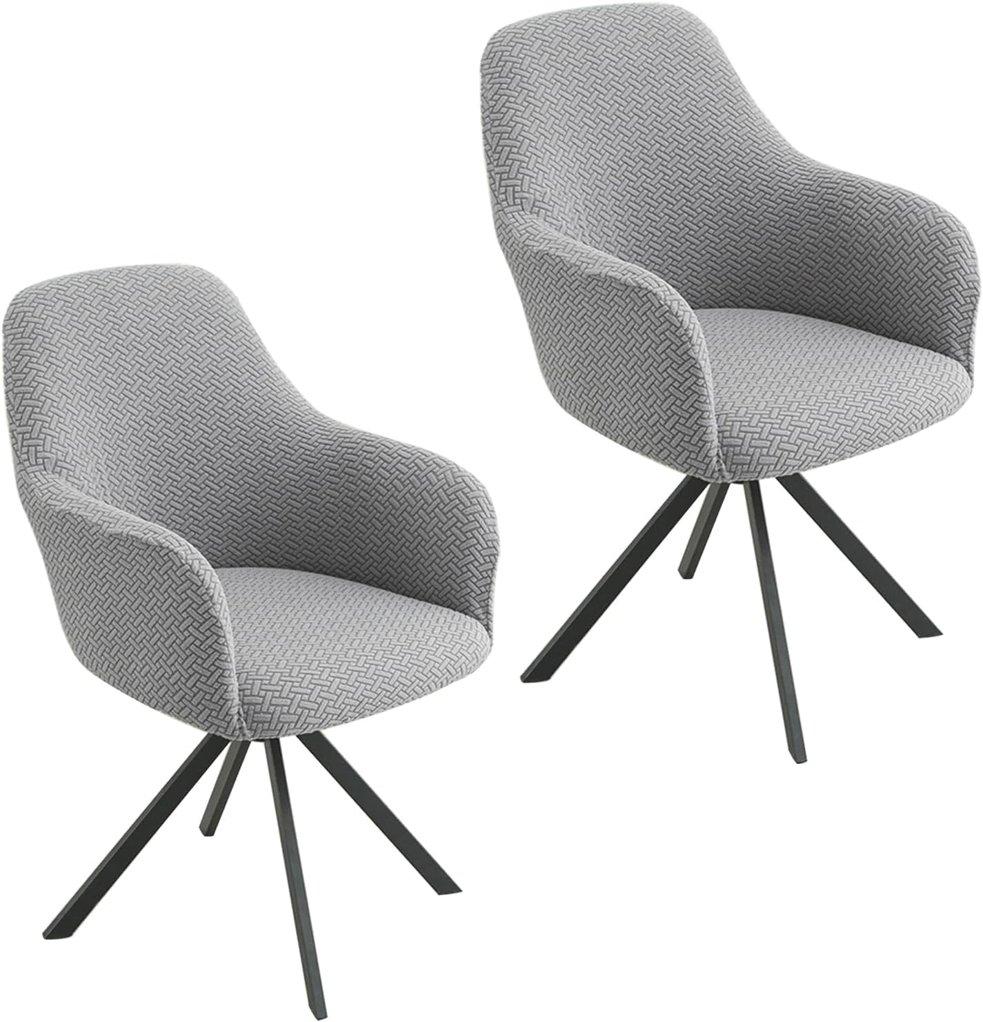 Zestaw 2 rozciągliwych pokrowców na krzesła biurowe, krzesła komputerowe, uniwersalne krzesła obrotowe z podłokietnikami – zdejmowane i nadające się