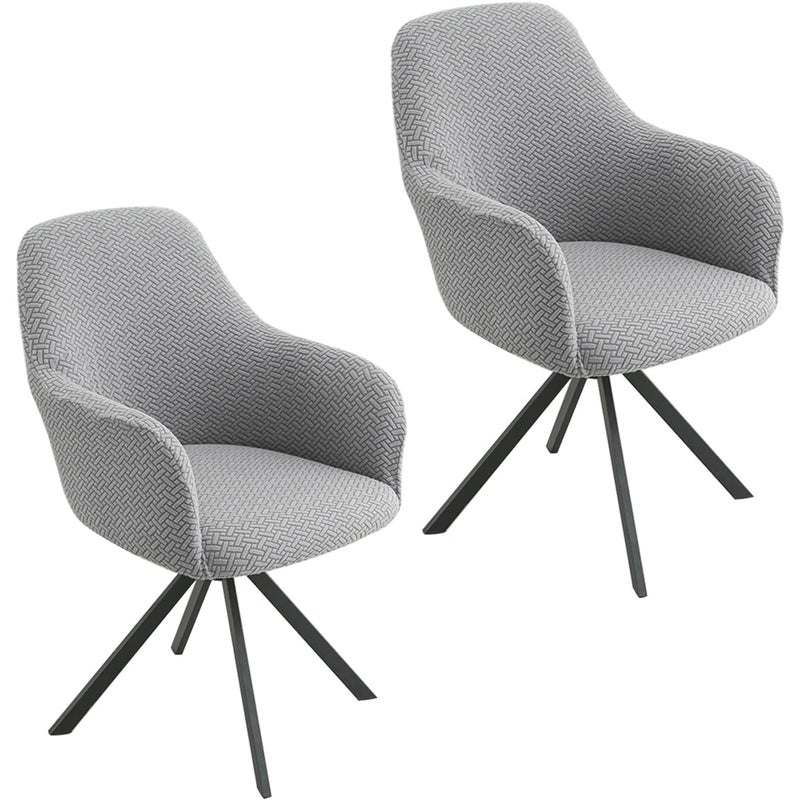 Zestaw 2 rozciągliwych pokrowców na krzesła biurowe, krzesła komputerowe, uniwersalne krzesła obrotowe z podłokietnikami – zdejmowane i nadające się