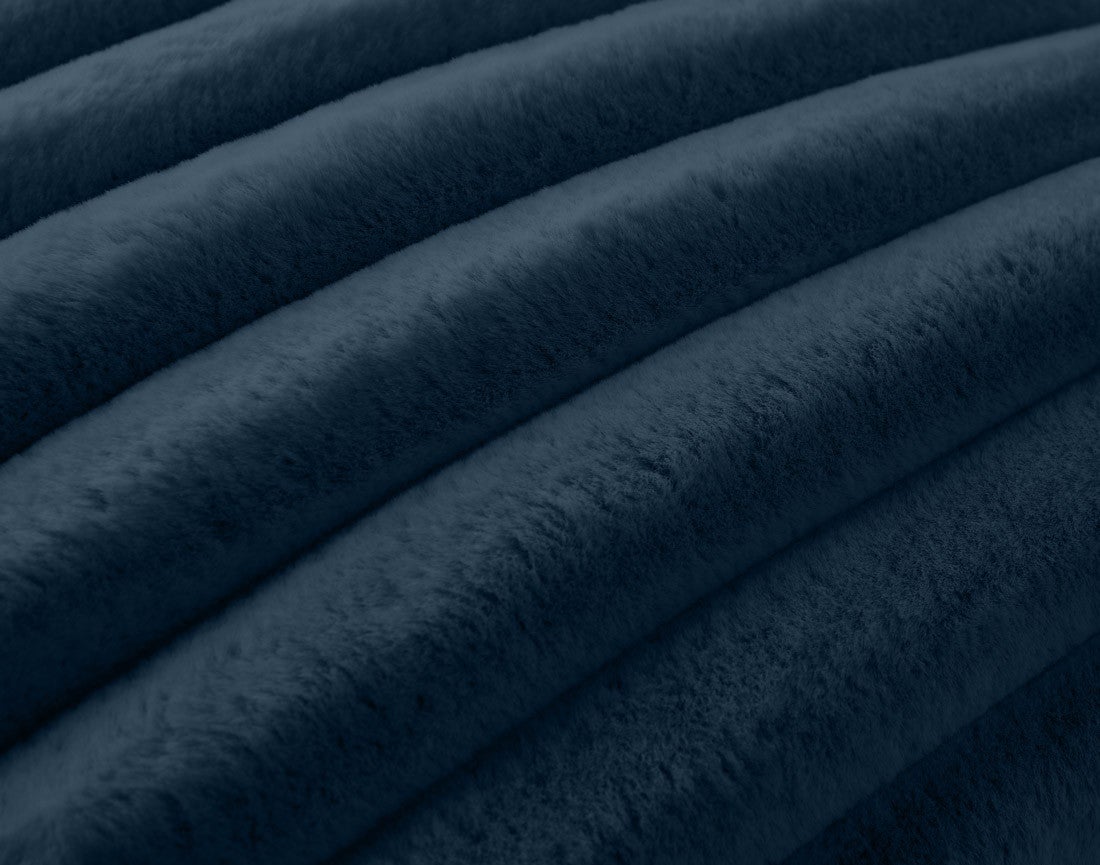Coussin en fausse fourrure côtelée bleu ardoise 60 x 60 cm - SIERRA - Best Mobilier - 2
