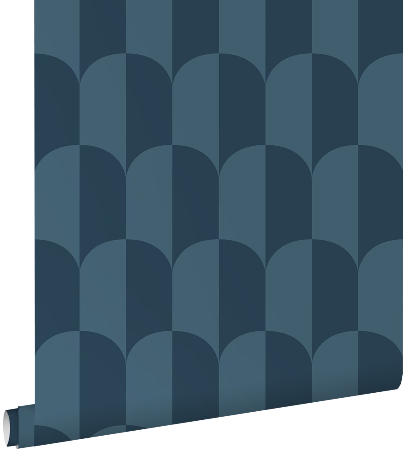 Tapeta motyw art déco szaro-granatowym - 53 cm x 10.05 m - ESTAHOME