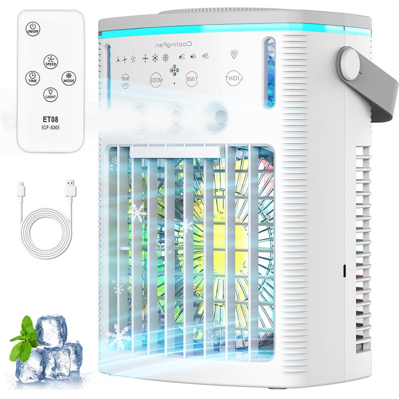 Climatiseur Portable, Refroidisseur D'Air 4 En 1, Humidificateur